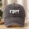 HUNT Outdoor Hunting Printed Baseball Cap Classic Washed Retro Peaked Cap Soft Sweat-Absorbent Breathable Hat Personalized Street Hip-Hop Hat