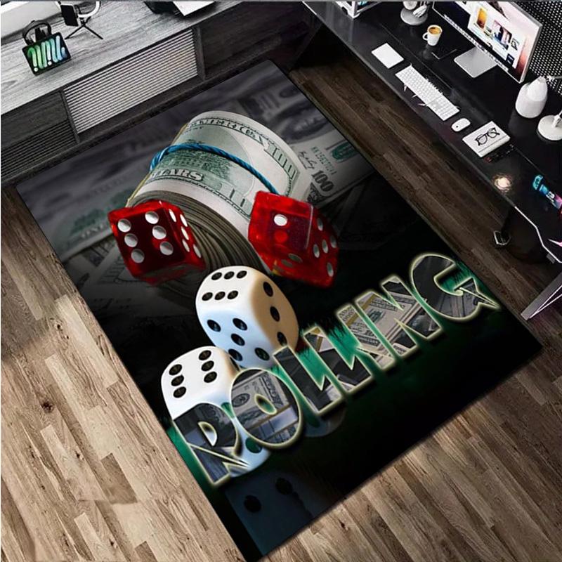 1Pc Dices Print Rug - Home Decoration Carpet For Living Room Bedroom Flooring Computer Chair Area Rug