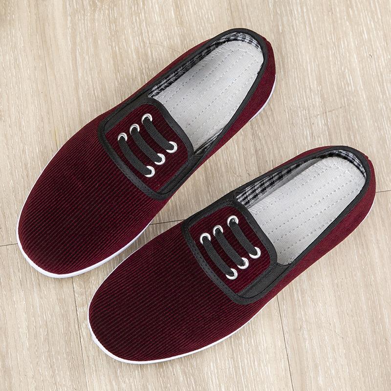 

New old Beijing cloth shoes women s shoes medium and old black towel corduroy casual soft-soled steam eye shoes breathable women s single shoes 41