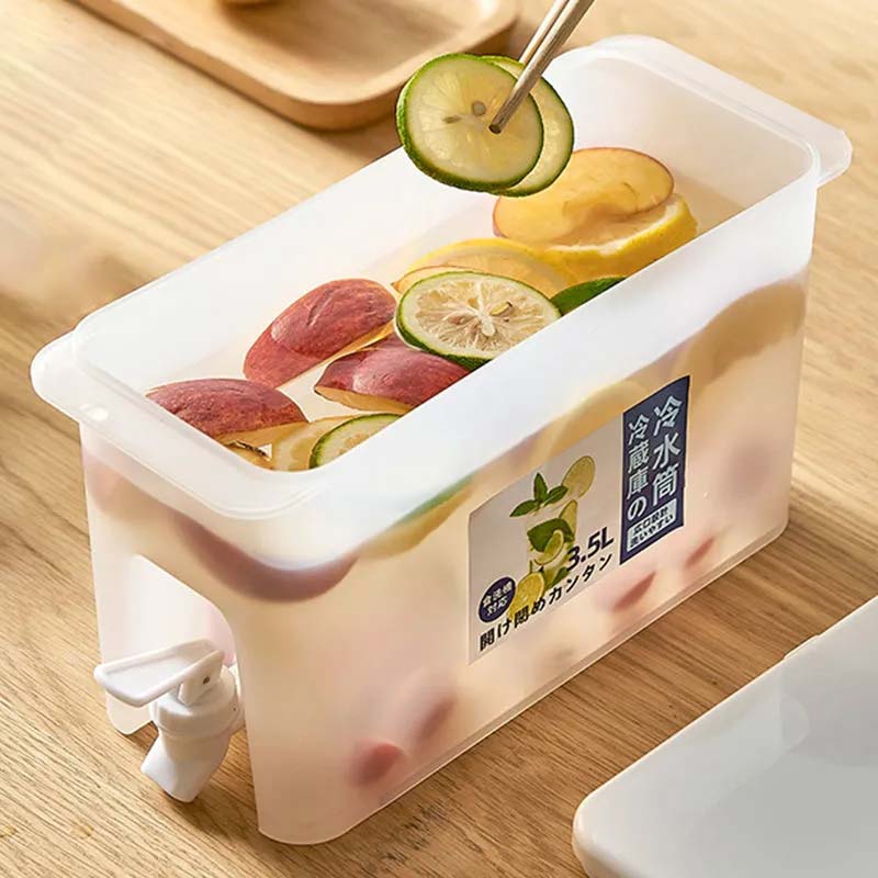 3500ml Water Pitcher Jug with Faucet Lemon Juice Kitchen Drinkware Kettle Pot Cold Water Bottle Large-capacity Household Kettle Lemon Water Teppot