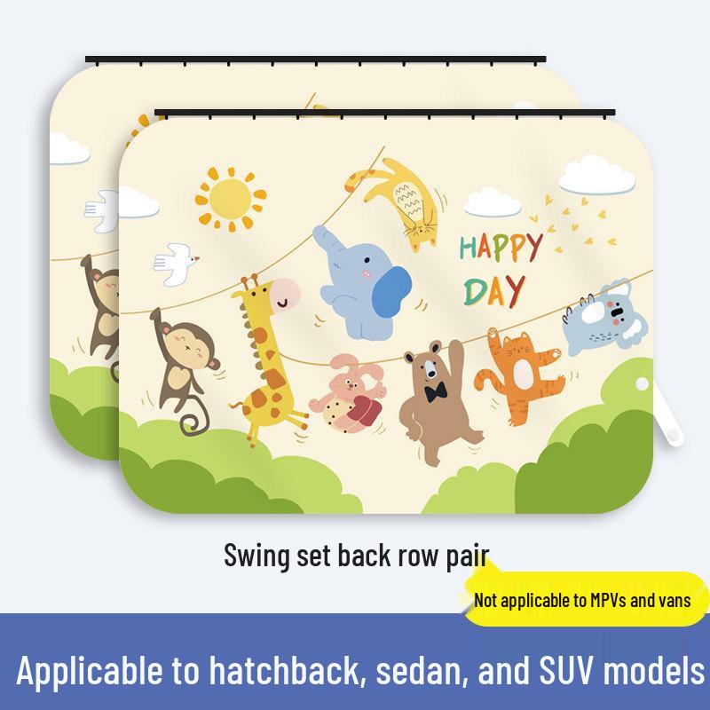 Car Window Sunshade: Sliding Rail Blackout Curtain for Baby Privacy and Sun Protection
