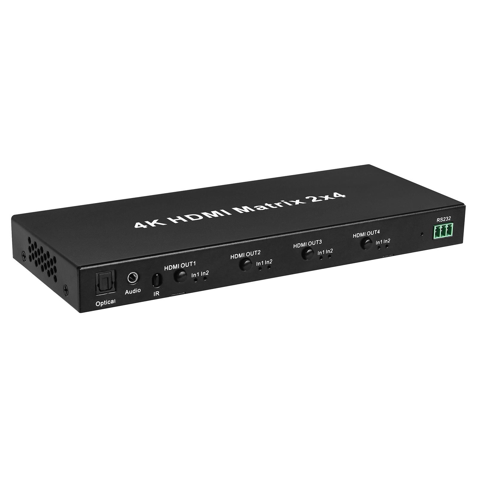 

MEASY MT4324 HDMI Matrix 2 In 4 Out Splitter 4K 30Hz HD Video HDMI Switcher EU Plug