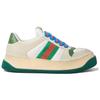 Screener Jigglypuff, Distressed Shoes Leather Low Top Stylish Skateboarding Shoes Women's Beige White Green 756478 0YIA0 9547