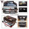 Genuine Leather Men's 17-inch Laptop Briefcase, Crossbody Cowhide Commuter Bag