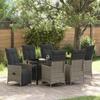 VidaXL 7-Piece Garden Dining Set With Grey Cushions Poly Rattan 3379580