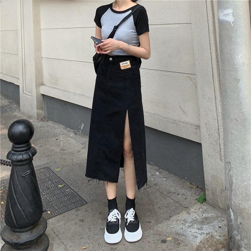 Summer Women's Denim Skirt Classic Light Blue High Waist Casual Jeans Ladies Denim Skirt