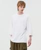 TOPBOY Premium Cotton Oversized Crew Neck 3/4 Sleeve T-Shirt White