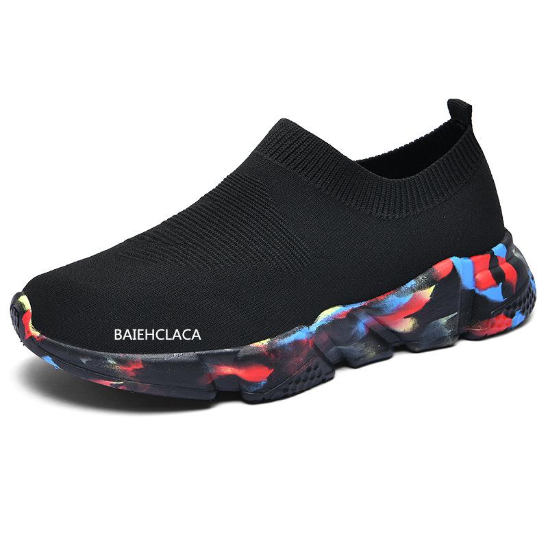 Women's Breathable Elastic Sock Sneakers - Spring/Autumn, Trendy Casual Shoes, Unisex, Plus Size Available