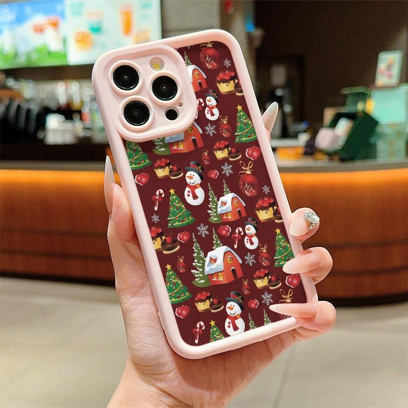 Colorful Christmas Pattern for iPhone16ProMax iPhone 14 Case 13/15 Cute Cartoon 12/11