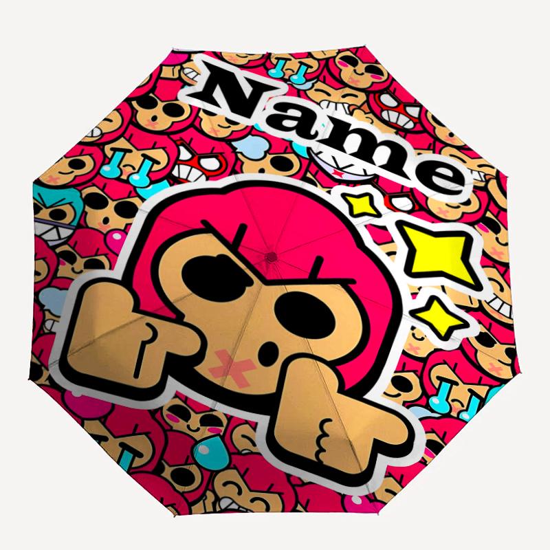 Personalized Name B-Brawl Stars Print Umbrella - Automatic Open/Close, Eight-Rib Durable Frame, Automatic Folding Umbrella