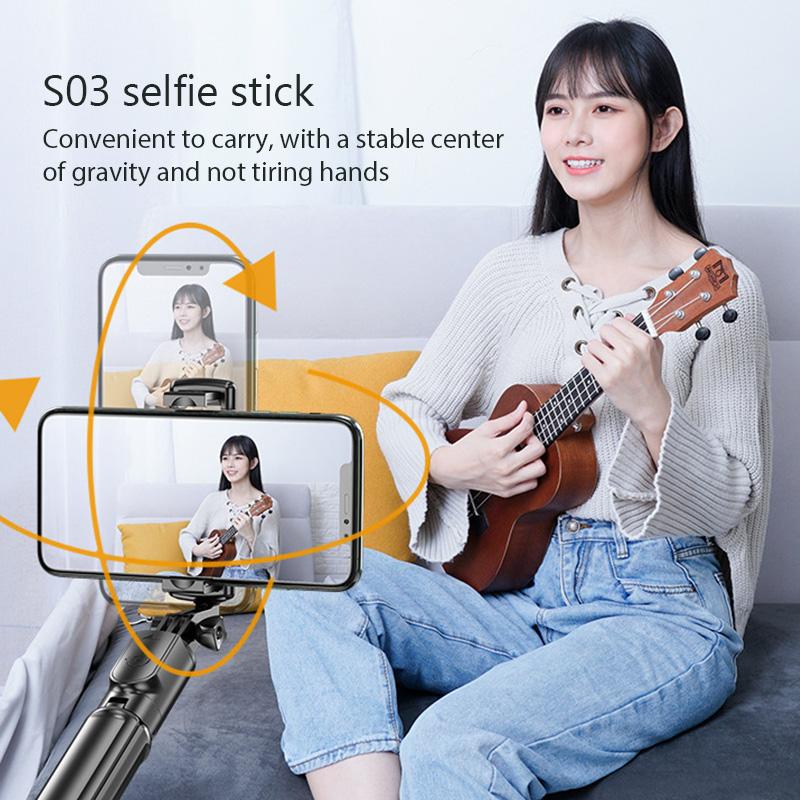 New Selfie Stick Tripod Stand for Android Xiaomi IOS iphone TikTok Extended Bluetooth with Remote Shutter Foldable Phone Holder