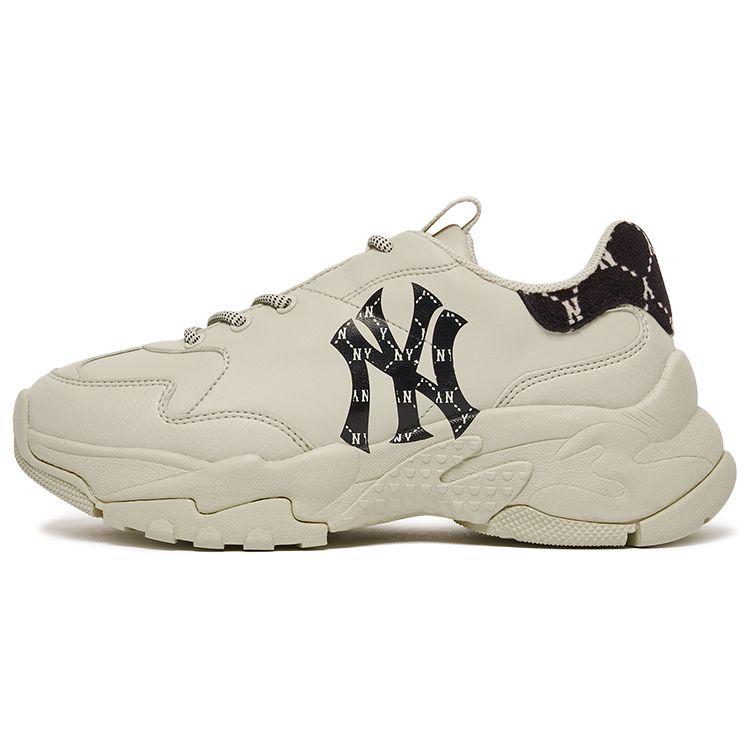 MLB Big Ball Chunky Cuir Synthétique Vintage Floral Absorption des Chocs Antidérapant Résistant à l'Usure Augmentation de la Hauteur Basse Chaussures Dad 3ASHCM11N-50BKS 43
