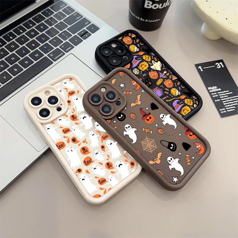 Halloween Happy Ghost Soft Silicone Case For Samsung Galaxy S21 S22 S23 S24 FE Plus S25 Ultra A15 A35 A54 A55 Soft Cover