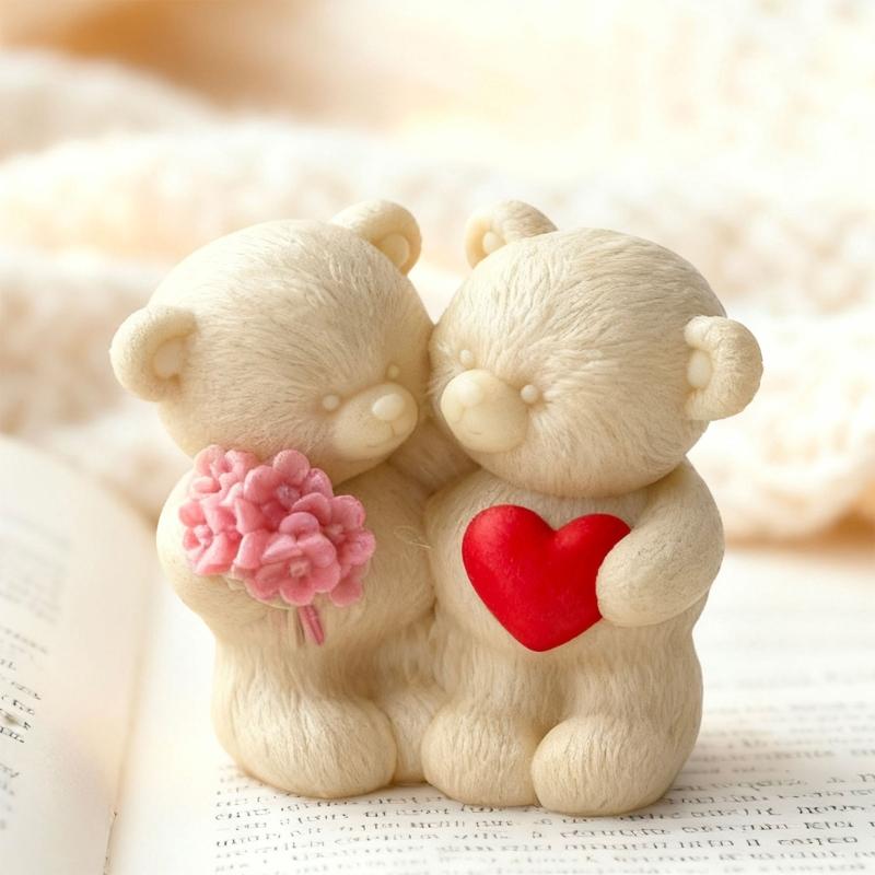 

Силіконова форма для мила Ведмежа пара Для DIY Подарунок на День святого Валентина Форма CHINA