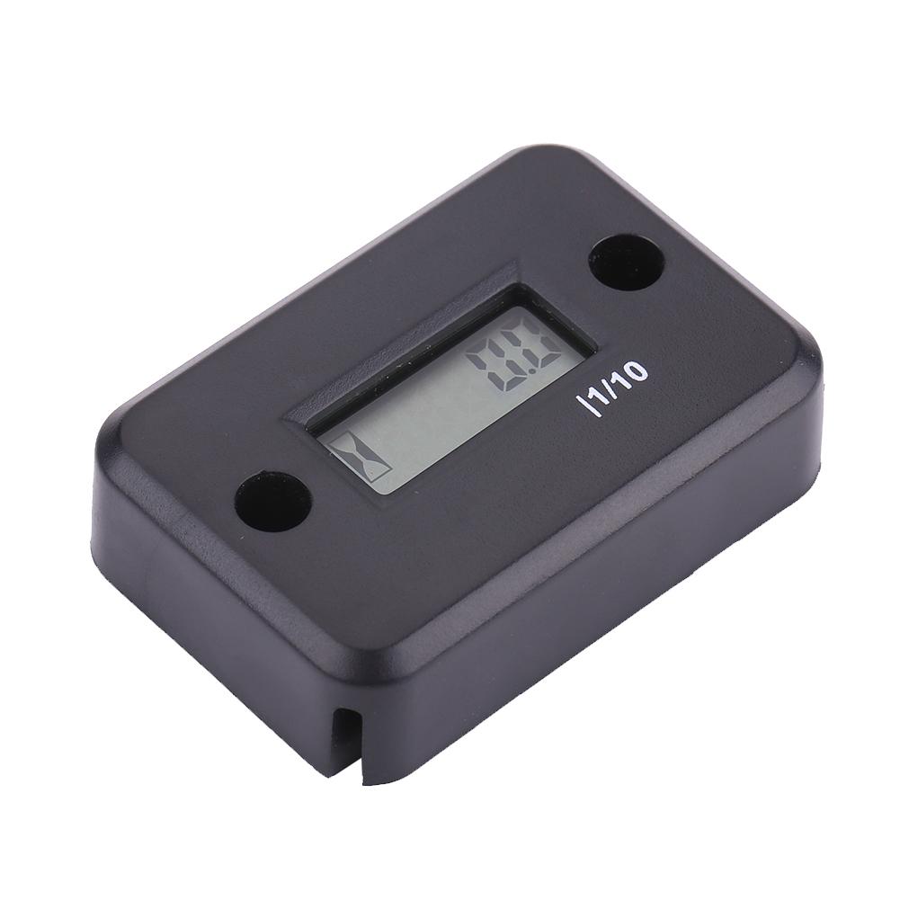 Digital Hour Meter Gauge Timer for Gasoline Engine Racing Motorcycle ATV Mower Black