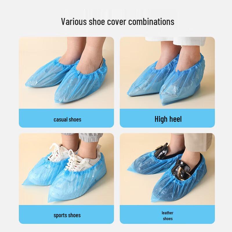 Maryya Thickened Disposable Shoe Covers, 100-Count (One Size)