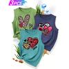 3Matching Sister Outfit Set with Heart Print, Fashionable, Simple, Fresh, Casual Sporty Style for Spring and Autumn, Round Neck Tank Top, Available