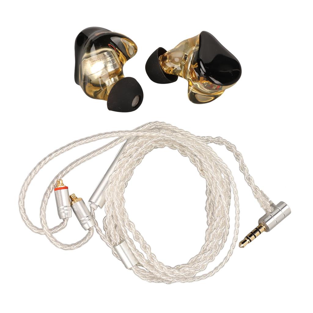 Resin Monitor Earphones Pure Copper Unit Wired Headphone with Connection Cable for Drummer Musician