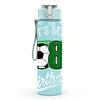 1PC Number Eight Soccer Birthday Mark 750ml Color Plastic Water Bottle Leakproof Flip Straw Lid For Sports Office Home Use