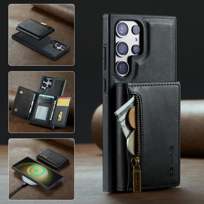 2 In 1 Fashion Wallet Card Holder Case for Samsung Galaxy S24 Ultra S22 Plus S23 FE S24Ultra Leather Protective Cover Cases