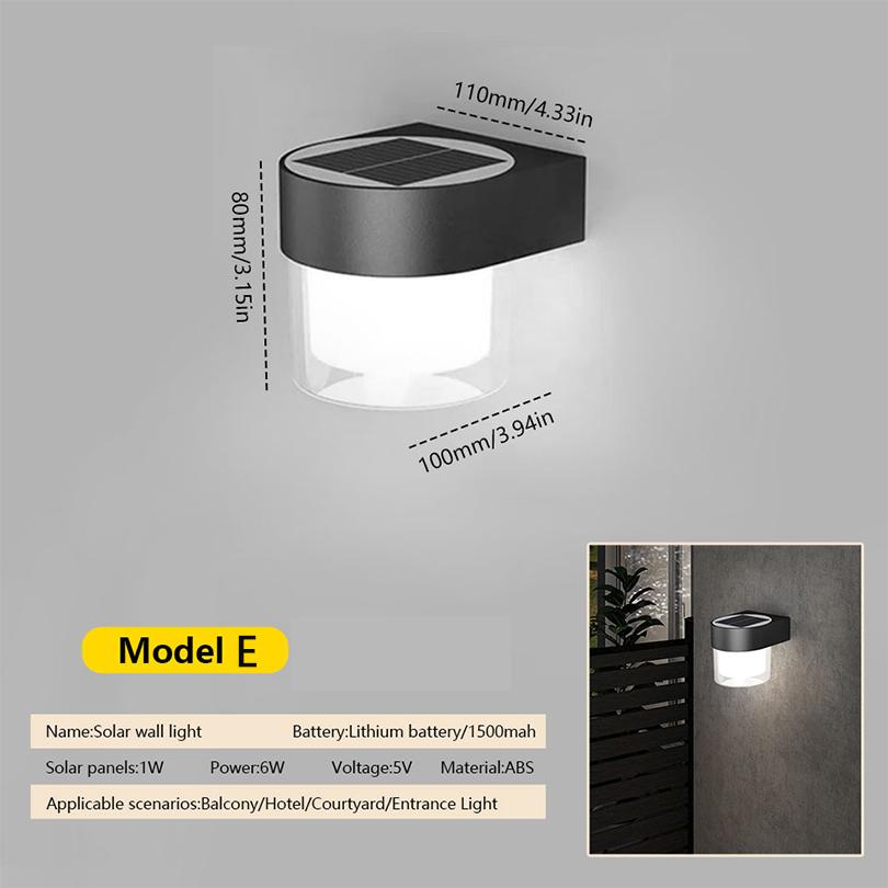 Solar LED Wall Lights Outdoor Solar Lamp  Solar Powered Sunlight Street Light Garden Courtyard Waterproof Wall Light