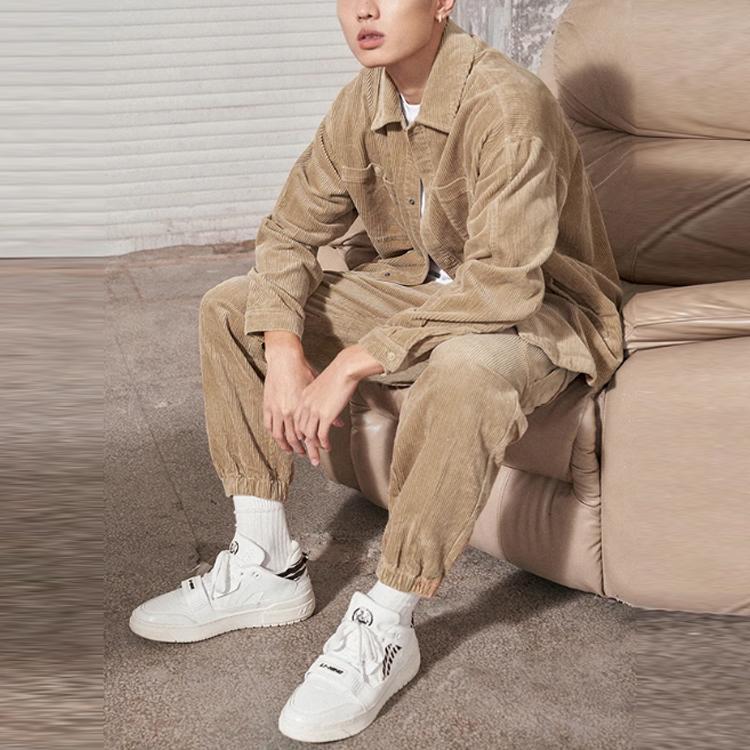 Li-Ning Badfive Series Sports Basketball Pure Color Large Cargo Pocket Tapered Loose Casual Pants Men Bottoms Khaki AKXS069-1