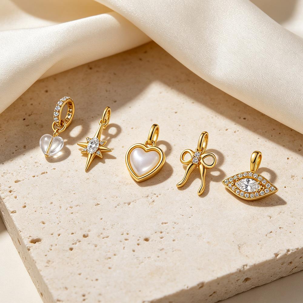 Damila Jewelry Stylish Unique Elegant 925 Sterling Silver 18K Gold Plated More Statement Charm Pendant Layered Necklaces