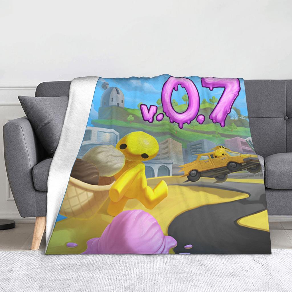 Wobbly Life Gra Online Koc Rzutowy na Kanapę Miękki Puszysty Pluszowy Koc 50x60 Calów Wielorozmiarowy Narzuta na Łóżko na Wszystkie Pory Roku