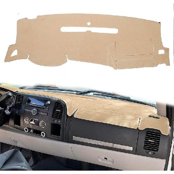 Dashboard Cover For GMC Sierra And Chevrolet Silverado- Fits 2007-2013 Models With Two Glove Boxes.  Fit Dash Mat, Won'T Break Dash Sensors(Premium