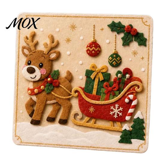 Creative Stress Relief Crafts for Adults DIY Christmas Felt Craft Kit, Gnome Santa Sticker Art No Sew Handmade Gift Making Kits Fabric Reindeer