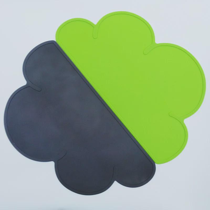 Nordisches Kinder-Tischset und Esstablett aus Silikon in Wolkenform