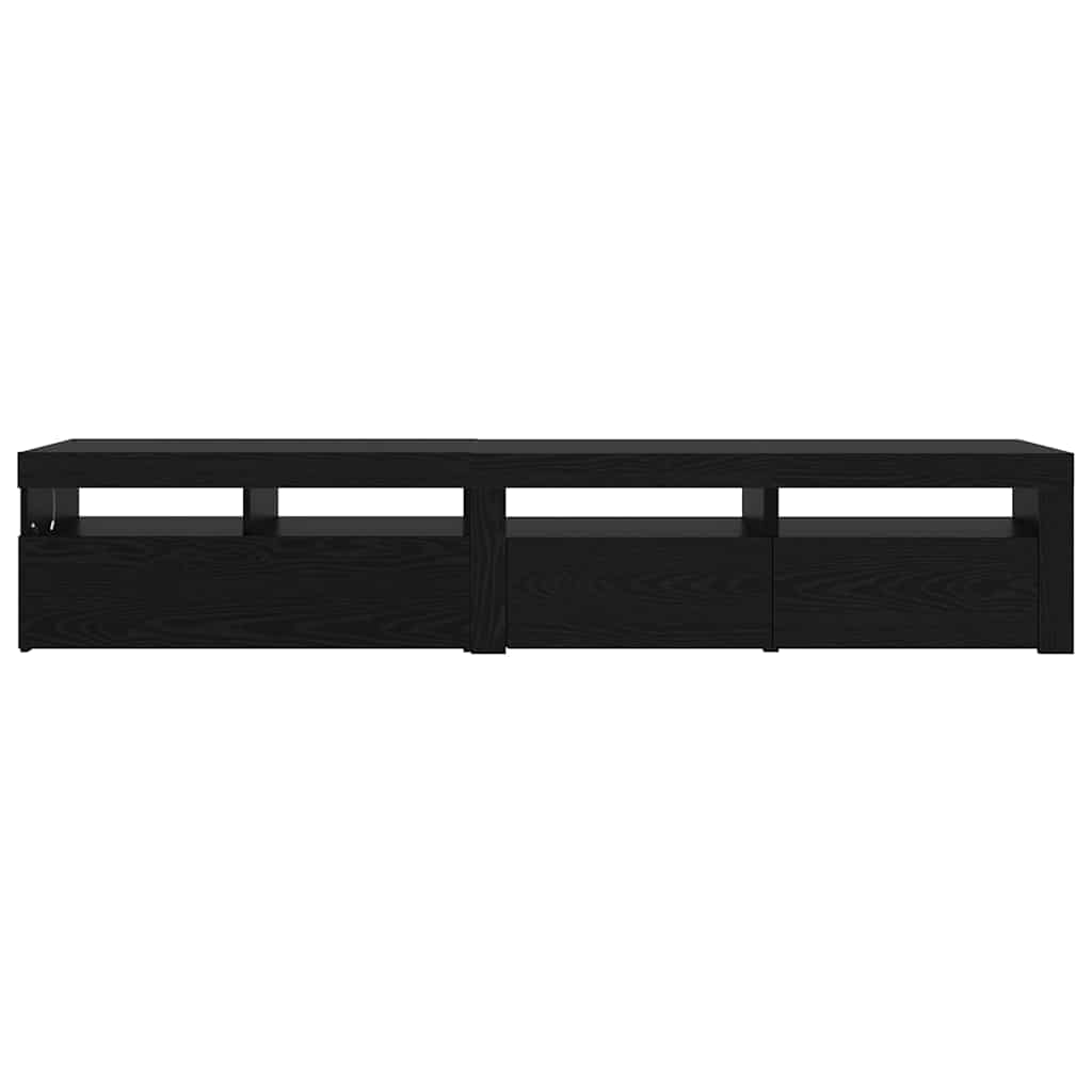TV Cabinet Set of 2 Black Oak Effect 210 x 35 x 40 cm