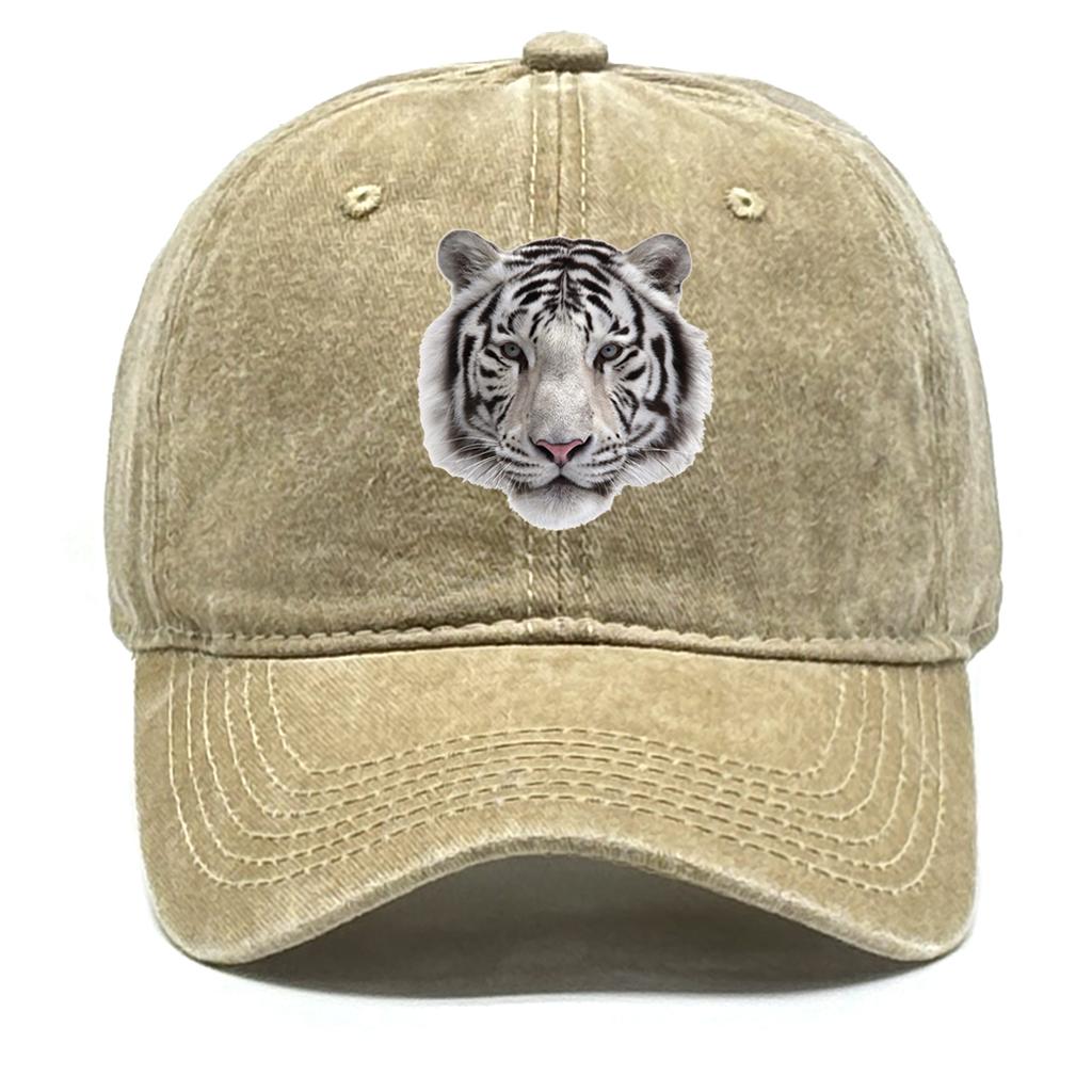 Tiger Head Print Adjustable Caps HD Animal Heads Man's Cap Casual Vintage-Inspired Snapback Baseball Hat One Size Fits All