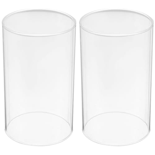 

FRCOLOR 2-Piece Clear Glass Candle Holder Cover with Windproof Function for Candle Holders, Root Fixtures, and Decorative Use