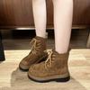 Fashion Work Boots Men's Autumn and Winter Genuine Leather High Top Board Shoes Men Casual Suede Leather Mens Boots Retro Frosted Botas