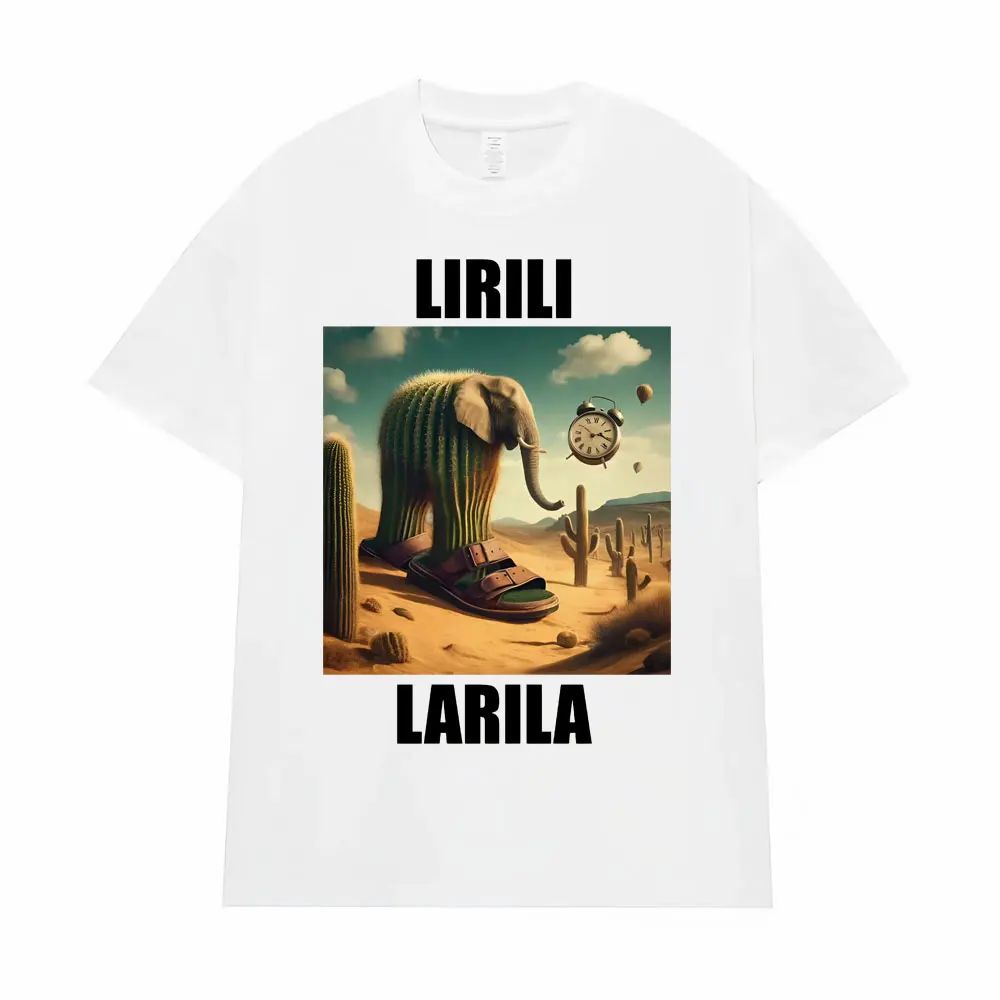Shark Meme Lirili Larila T Shirts Supporter of Tralalero Tralala Graphic T-shirt Men Women Clothing Humor Casual Comfort T Shirt