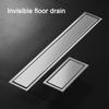 Invisible Tile Floor Drain Brshed Gold Black 304 Stainless Steel Lavatory Bathroom Shower Long Linear Drainage Side Floor Drains