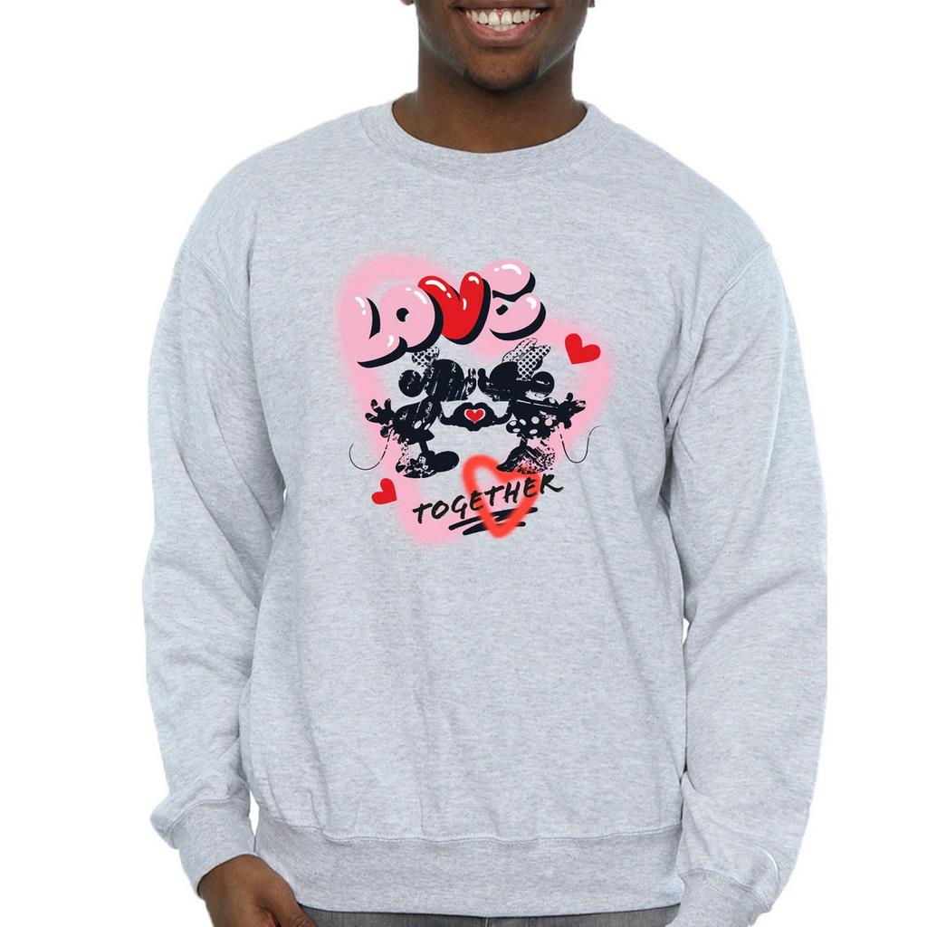 Disney Mens Love Together Mickey & Minnie Mouse Sweatshirt