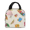 Tabekko Animal Insulated Lunch Bag with Bento Cooler Bag with Soft Cooler Bag Clasp, Black, Box, Insulated, Zipper, Compact, Bag, Tote/Eco