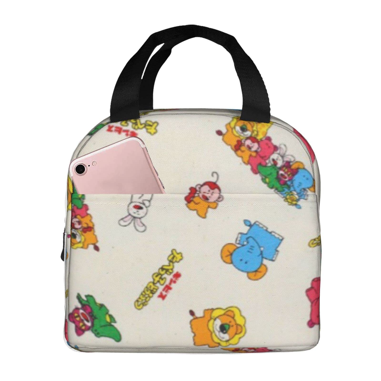 

Tabekko Animal Insulated Lunch Bag with Bento Cooler Bag with Soft Cooler Bag Clasp, Black, Box, Insulated, Zipper, Compact, Bag, Tote/Eco