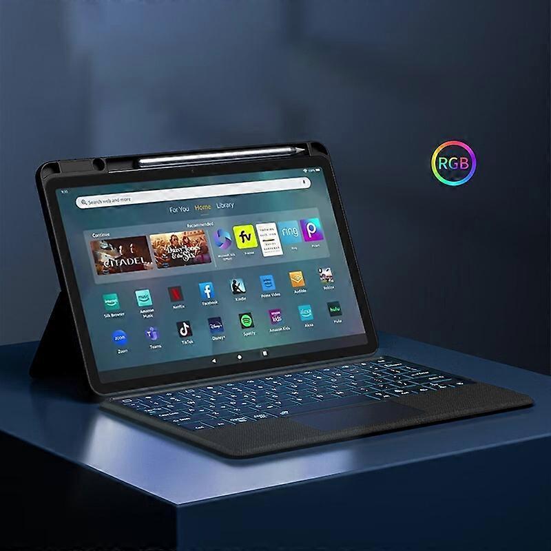 For Amazon Fire Max 11 Shockproof Tablet Case + Detachable Wireless Keyboard with Backlit