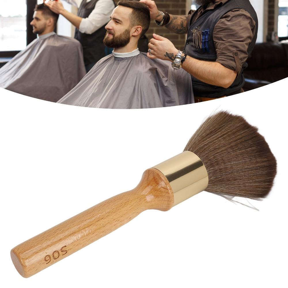 Ergonomic Handle Neck Duster Brush Beech Wood Barber Neck Duster Wooden Neck Duster  Barber Use