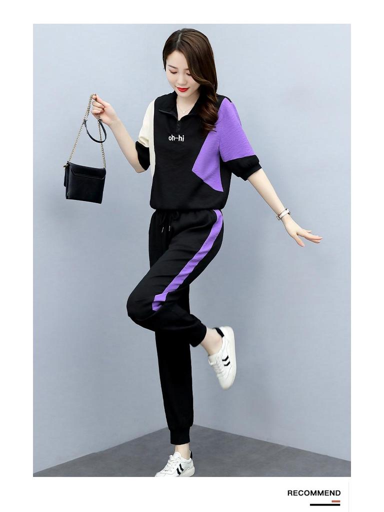 Women's Sporty Chic Petite Two-Piece Set - 2022 Summer Style - Figure-Flattering & Youthful Look