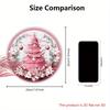 Wooden Pink Christmas Sign, Merry Christmas Round Ornament for Front Door Wall Hanging Decor, Ideal Christmas Gift