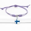 Purple Stylish Unisex Charm Bracelet With European Country Flags Length Adjustable