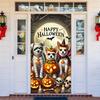 New Halloween door cover with cartoon pumpkin background cloth - high-end theme party decoration hanging cloth - custom order