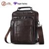 Trendy Cowhide Leather Men's Vertical Shoulder Backpack