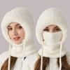 Winter Balaclavas Hat Scarf for Women Knsitted Hooded Caps Outdoor Warm Slouchy Warm Skiing Hat Outdoor Ear Protection Beanies