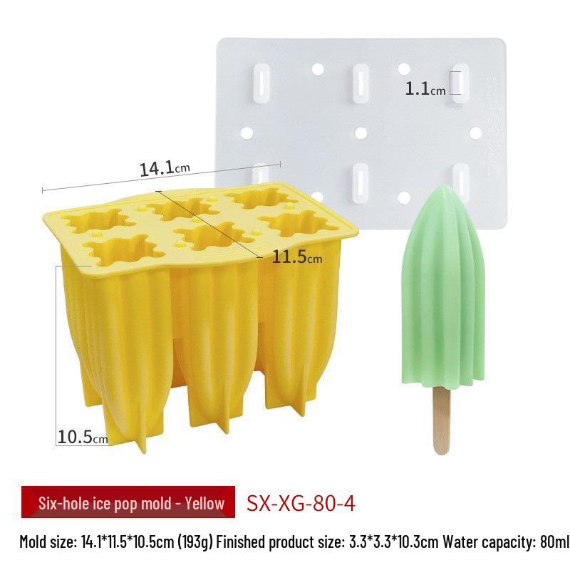 Sanxin 6-Spiral Silicone Mold for Homemade Ice Cream Popsicles