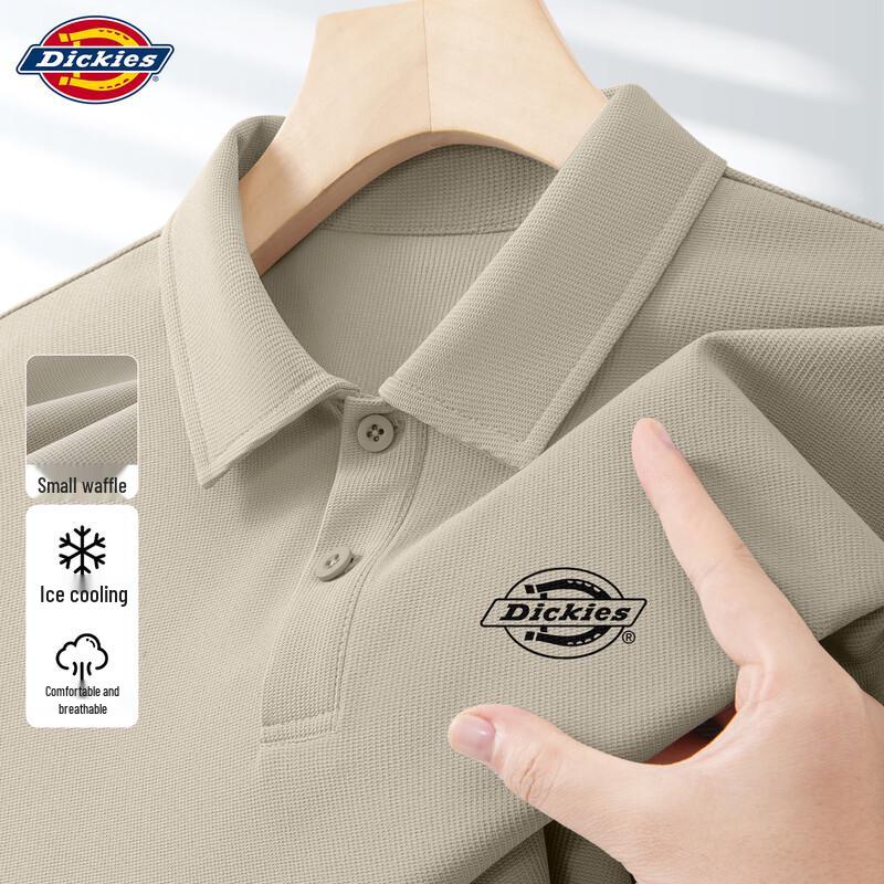 Dickies Men s Waffle Knit Short Sleeve Polo T-Shirt 2XL